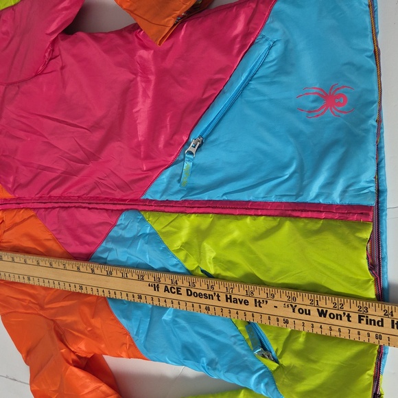 Spyder Ski Snow Matrix Reversible Blue and Pink Jacket with Logo - Picture 6 of 16